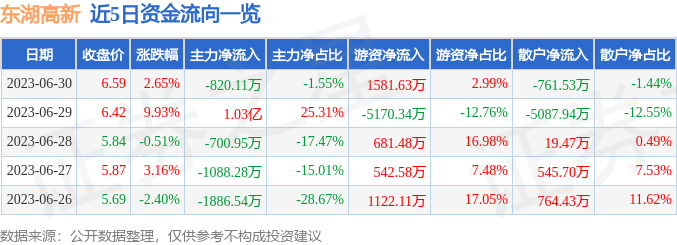 异动快报：东湖高新（600133）7月3日13点33分触及涨停板