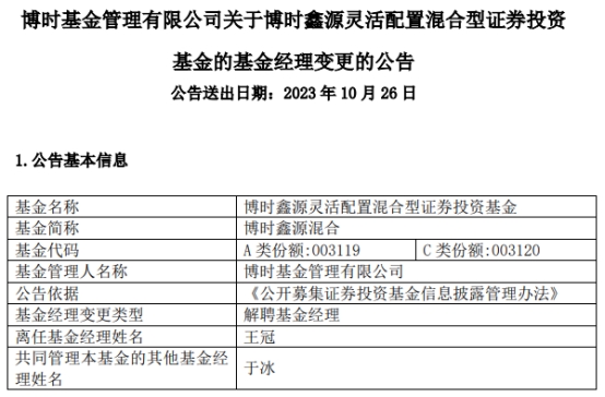 博时基金王冠离任2只混基