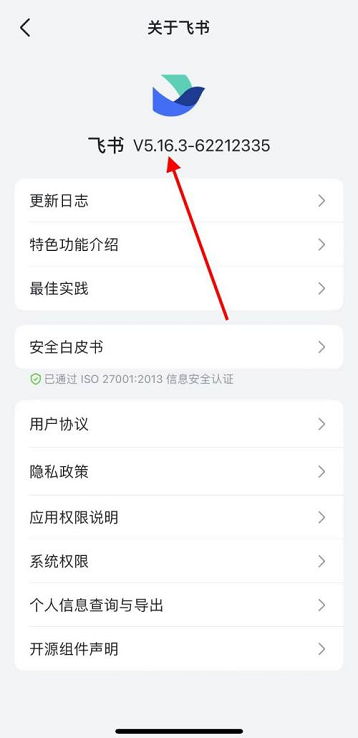 飞书如何查看版本号