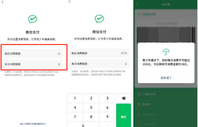 微信青少年模式怎么设置限制付款