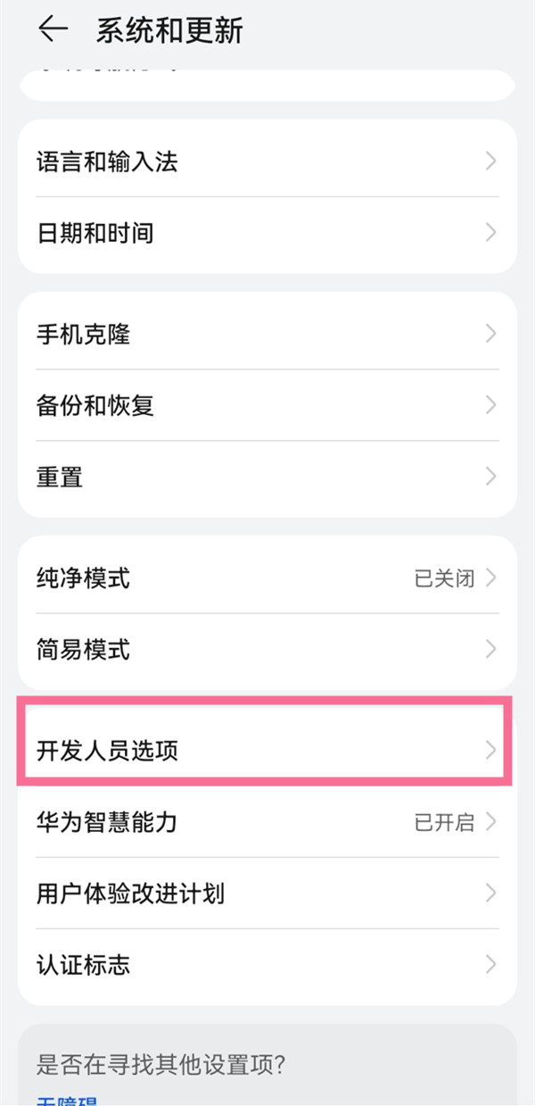 华为p30怎样开启开发人员选项
