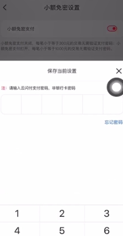 云闪付怎么设置小额免密支付