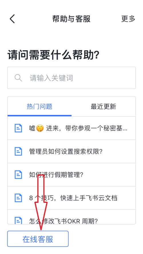 飞书怎么联系客服